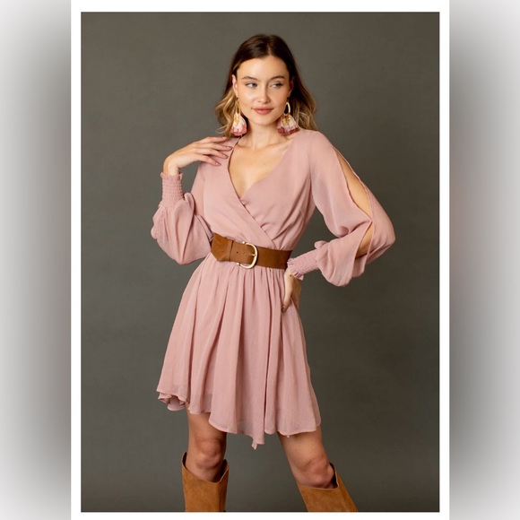 Joyfolie Ani Dress in Nude Pink size Medium - Picture 2 of 7